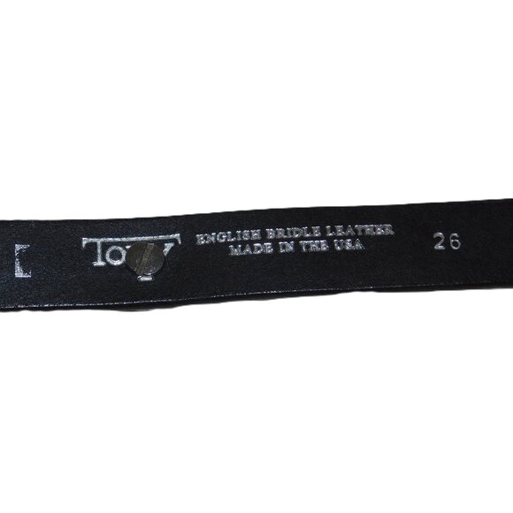 Tory English Bridle Leather Belt With Silver Tone Buckle & Accents Size 26 main image 7